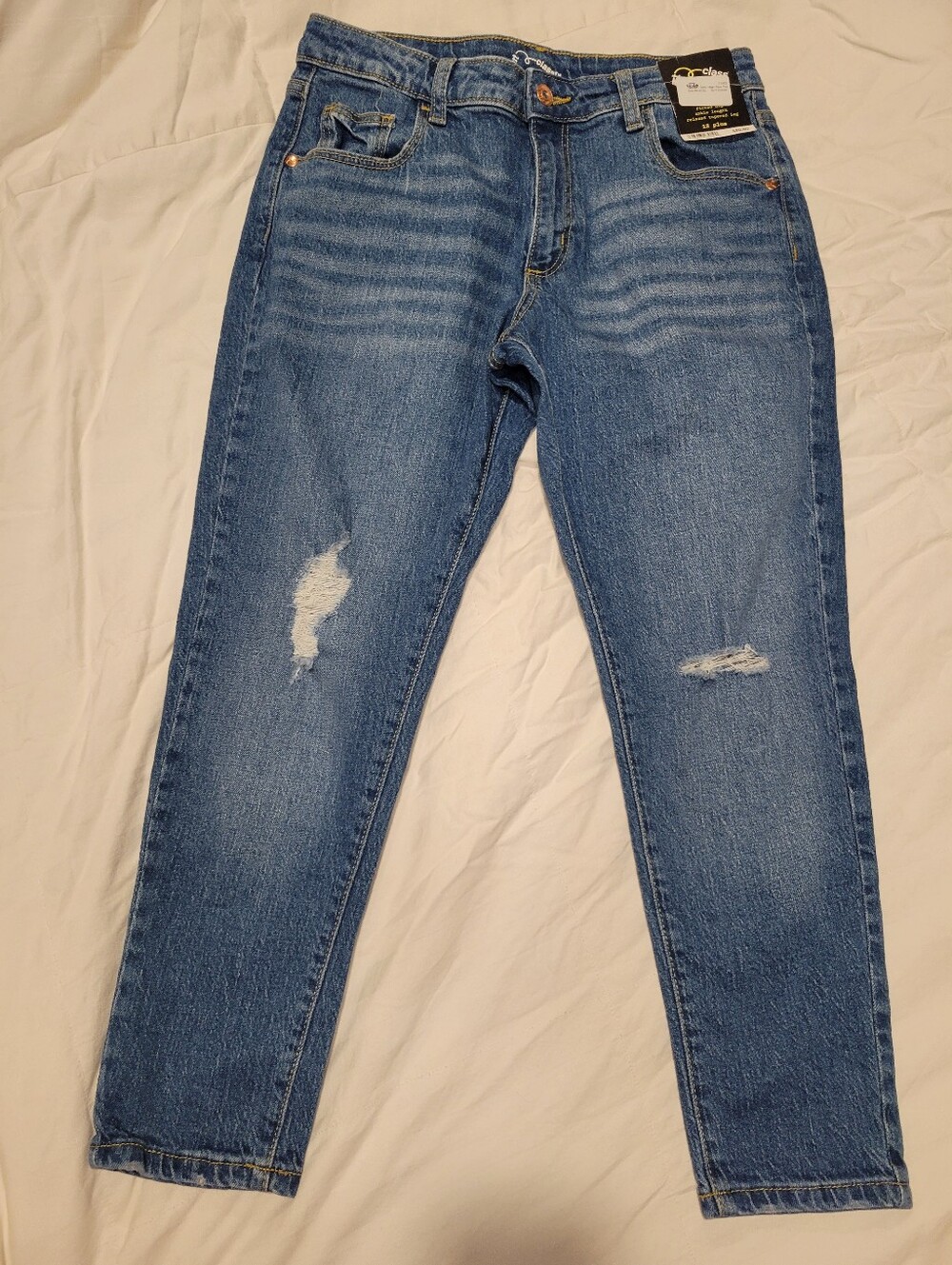 Art Class Girls Size 12 Plus Distressed Blue Jeans